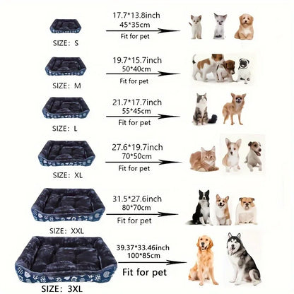 Pawland™ Soft Rectange Plush Pet Bed for Dogs